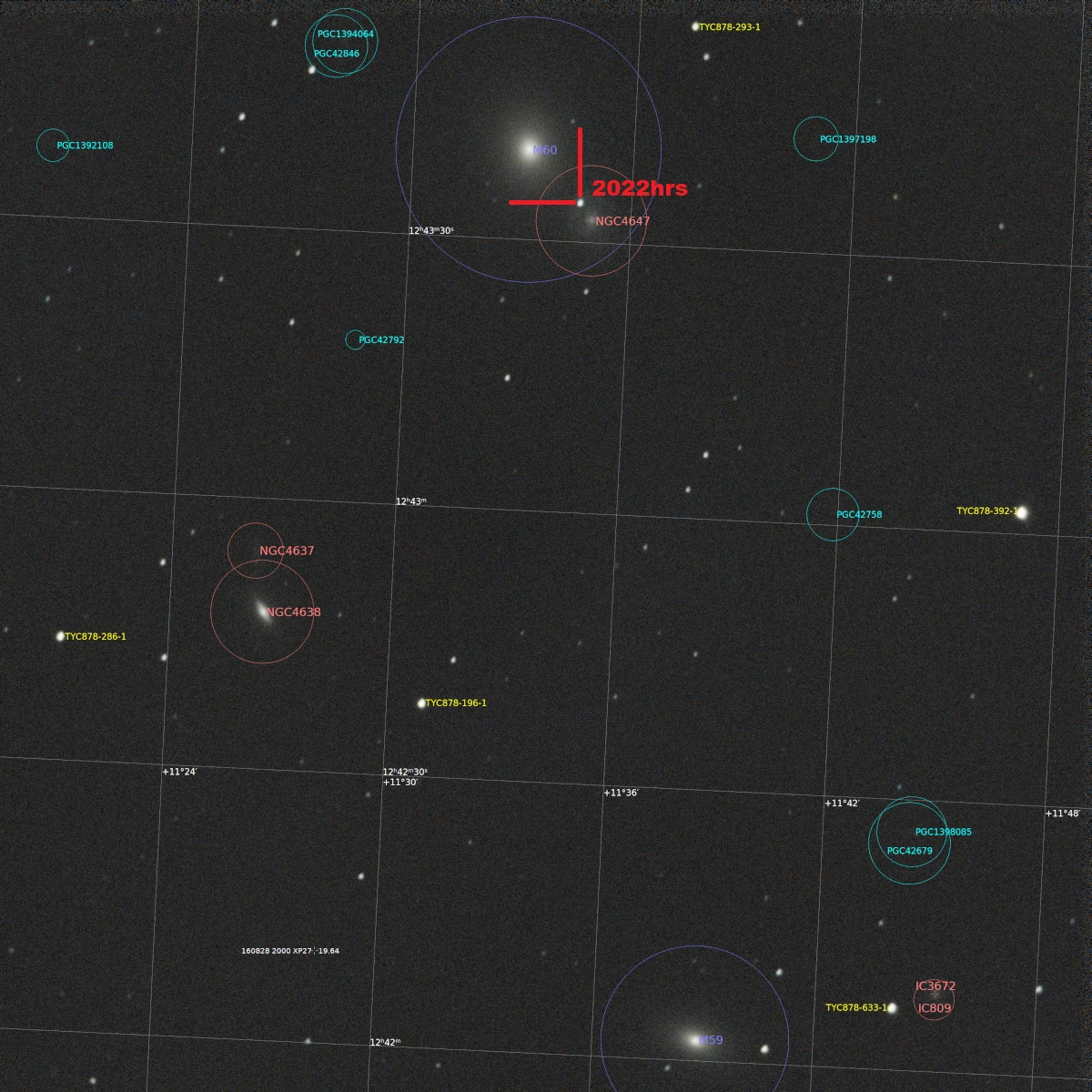 NGC4647, supernova 2022hrs and more galaxies (annotated)