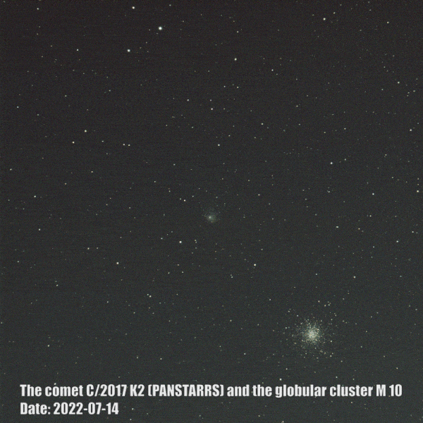 The comet C/2017 K2 (PANSTARRS) motion on July 14, 2022
