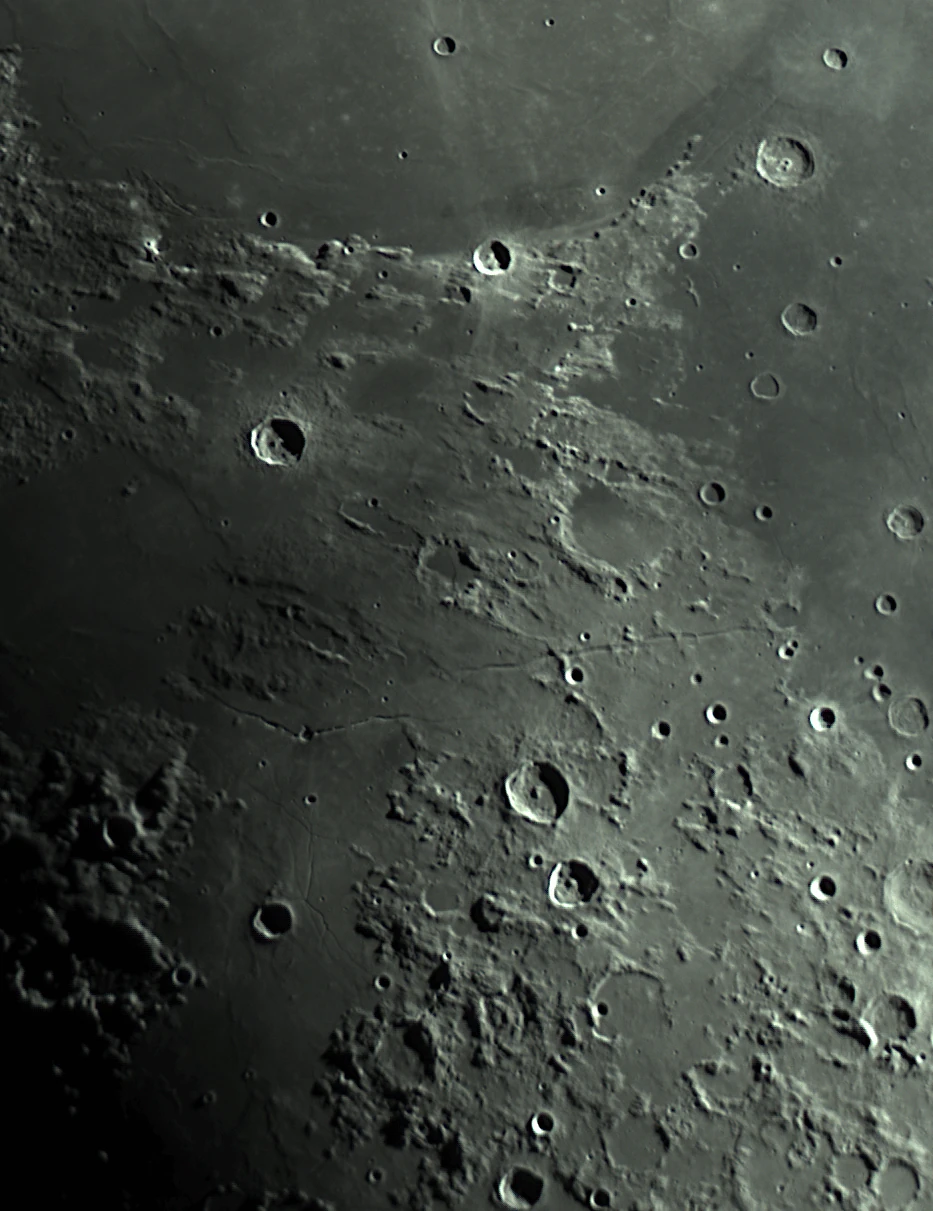 Moon (2023-04-27): Ariadaeus Rille and Hyginus Rille