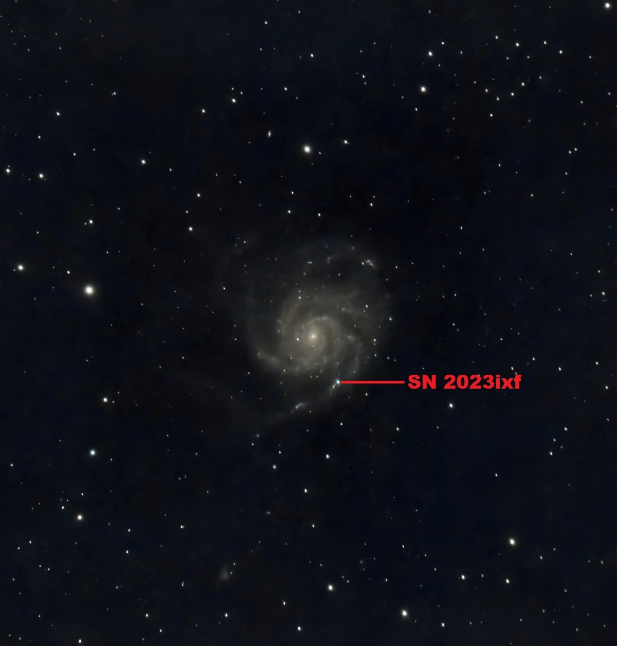 M101 with SN 2023ixf with label (2023-05-22)