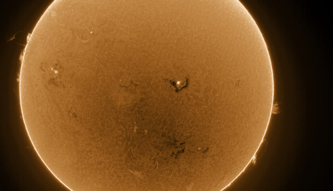 Sun H-Alpha (2024-08-13 17:16 UT) inverted and colorized with imPPG